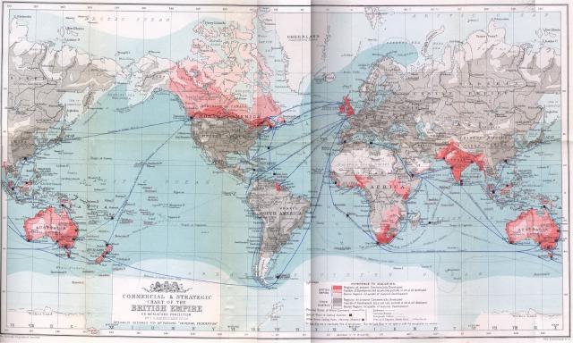 Commercial and Strategic Chart of The British Empire from 1892 in Imperial Federation - The Problem Of National Unity