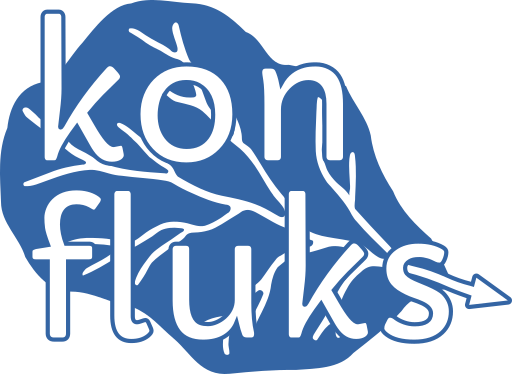 the Konfluks logo is a stylized and schematic representation of a drainage basin