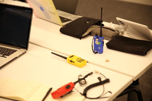 colorful radios used during the workshop