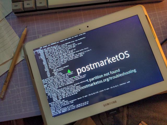 an ultimately failed attempt at running postmarketOS onthe Galaxy Tab 2 10.1, later installed LineageOS on it