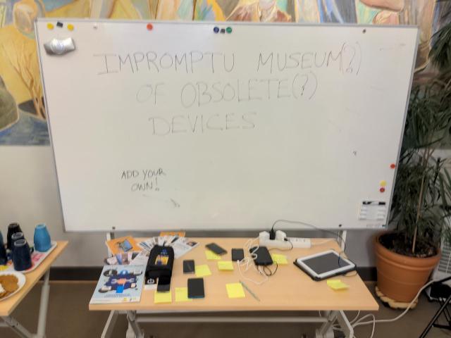 very bad quality photo, but it's the only one there is of The Impromptu Museum(?) Of Obsolete(?) Devices
