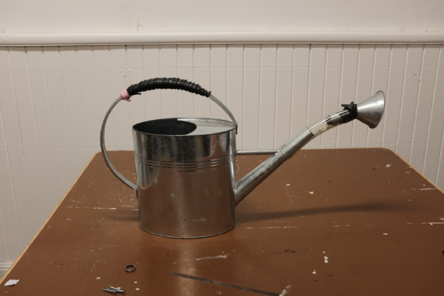 After many years of duty, this watering can was upgraded and repaired