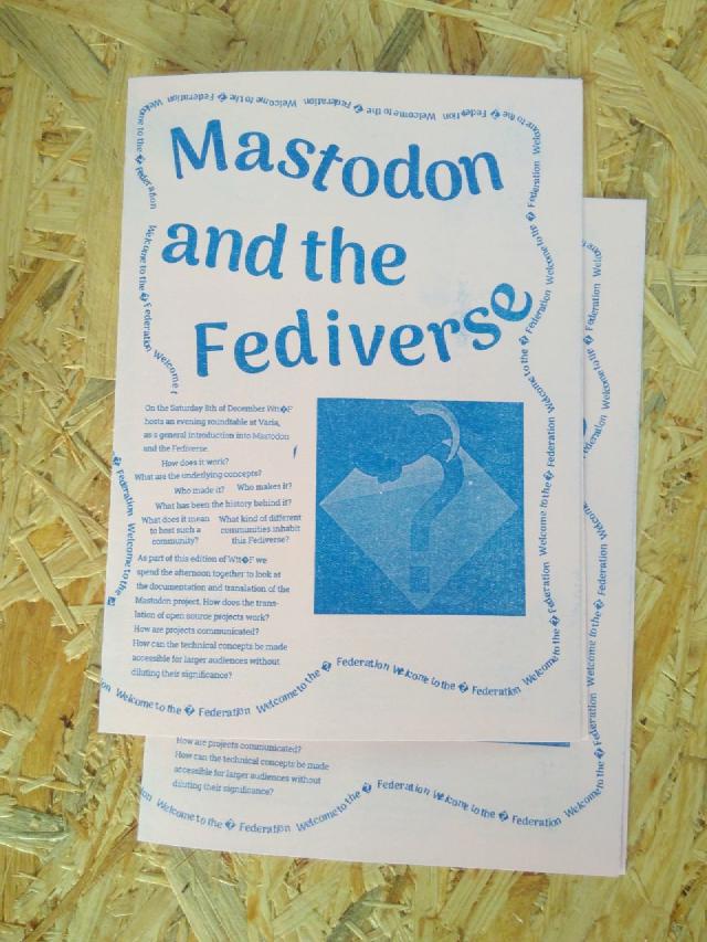Two flyers called Mastodon and the Fediverse